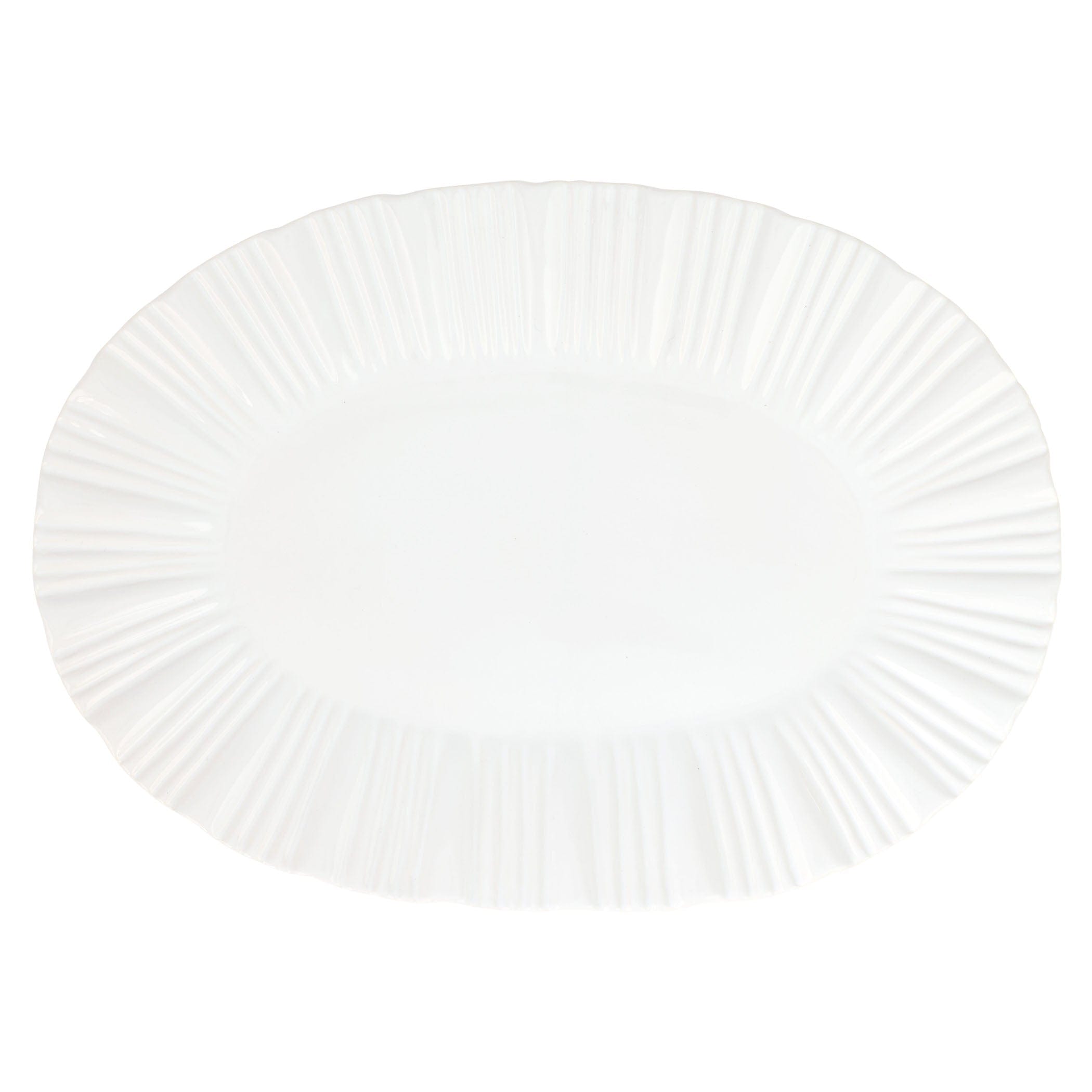 Bari White Oval Platter