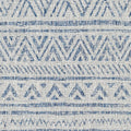 4 ft. x 6 ft. Blue Grey Chevron Coastal Boho Style Indoor Outdoor Area Rug
